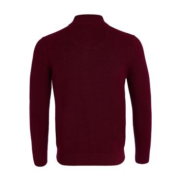 André Tory Quarter Zip Cotton Knit Burgundy