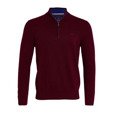 André Tory Quarter Zip Cotton Knit Burgundy