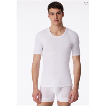 Schiesser T-Shirt Fine Rib Cotton Essentials White