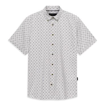 Bugatti 18510E Print Short Sleeve Shirt Olive