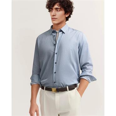 Bugatti Casual Print Shirt Blue