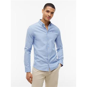 Tommy Jeans Slim Stretch Oxford Shirt Blue