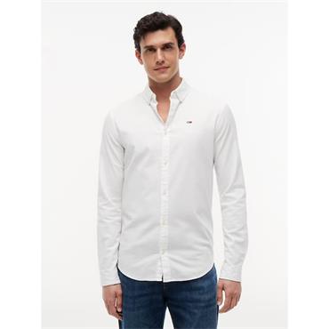 Tommy Jeans Slim Stretch Oxford Shirt White