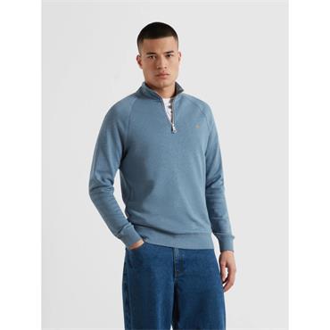 Farah Jim Organic Cotton Quarter Zip Sweatshirt Blue