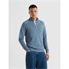 Farah Jim Organic Cotton Quarter Zip Sweatshirt Blue