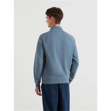 Farah Jim Organic Cotton Quarter Zip Sweatshirt Chalk
