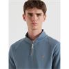 Farah Jim Organic Cotton Quarter Zip Sweatshirt Chalk