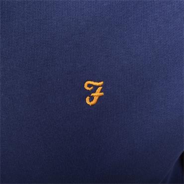 Farah Jim Organic Cotton Quarter Zip Sweatshirt Sigil Blue