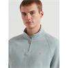 Farah Jim Organic Cotton Quarter Zip Sweatshirt Green Mist