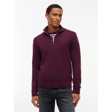 Tommy Jeans Essential Light 1/4 Zip Jumper Calypso Berry