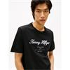 Tommy Hilfiger Embriodered Signature Logo T-Shirt Navy