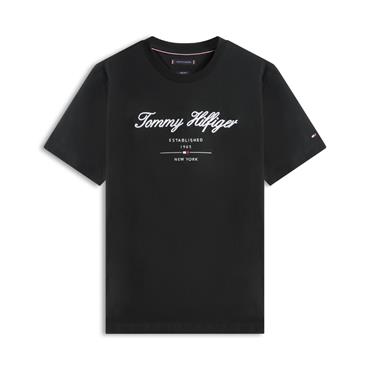 Tommy Hilfiger Embriodered Signature Logo T-Shirt Navy