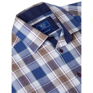 Drifter Short Sleave Check Shirt Blue
