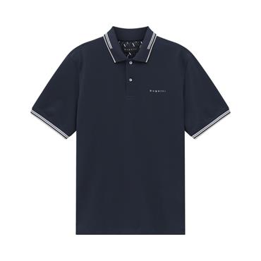 Bugatti Tipped Collar & Cuff Polo Tee Navy