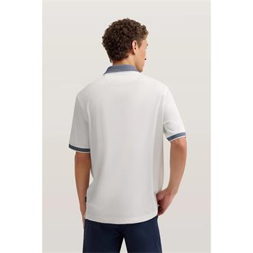 Bugatti Contrast Collar Pocket Polo Tee White