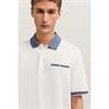 Bugatti Contrast Collar Pocket Polo Tee White