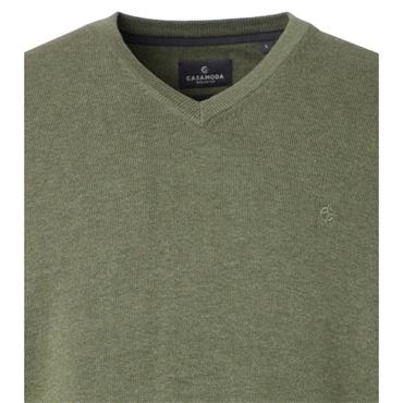 Casa Moda V-Neck Cotton Jumper Leaf