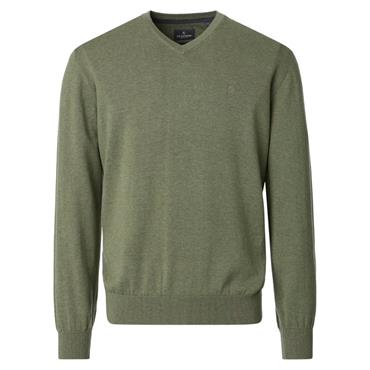 Casa Moda V-Neck Cotton Jumper Leaf