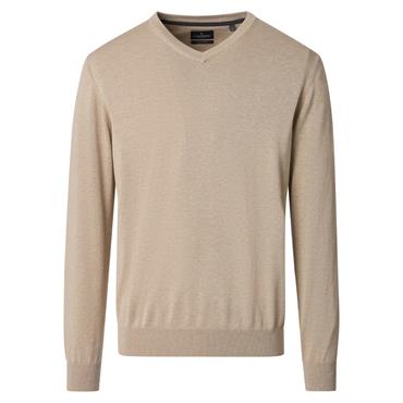 Casa Moda V-Neck Cotton Jumper Beige