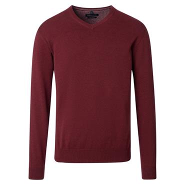 Casa Moda V-Neck Cotton Jumper Chocolate