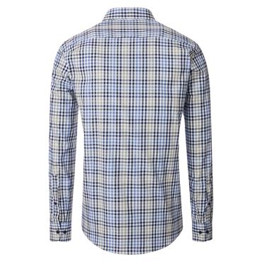 Casa Moda Oxford Cotton Check Shirt Blue