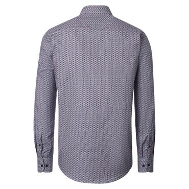 Casa Moda Poplin Cotton Print Shirt Red