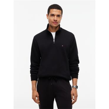 Tommy Hilfiger Essential Intechno 1/4 Zip Sweat Black
