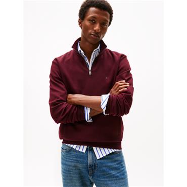 Tommy Hilfiger Essential Intechno 1/4 Zip Sweat Burgundy