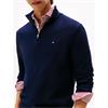 Tommy Hilfiger Pima Organic Cashmere Zip Knit  Navy