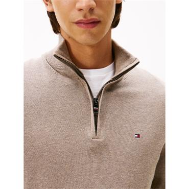 Tommy Hilfiger Pima Organic Cashmere Zip Knit  Taupe