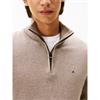Tommy Hilfiger Pima Organic Cashmere Zip Knit  Taupe