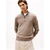 Tommy Hilfiger Pima Organic Cashmere Zip Knit  Taupe