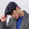 Bugatti Herringbone Flat Cap Navy