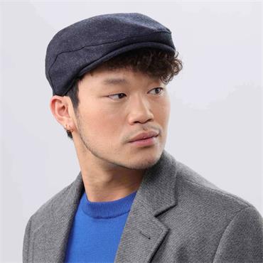 Bugatti Herringbone Flat Cap Navy
