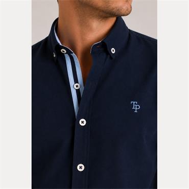 Tom Penn Short Sleave Oxford Shirt Navy