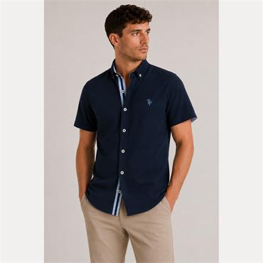 Tom Penn Short Sleave Oxford Shirt Navy