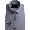Advise Advise Tailored Double Collar Print Shirt White/Blue