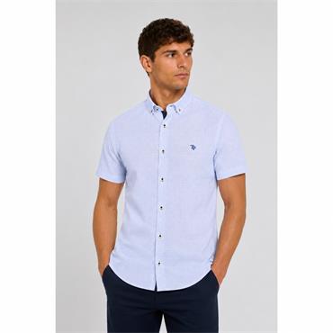 Tom Penn Printed Short Sleeve Shirt White/Blue
