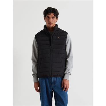Farah Kennedy Wadded Gilet  Black