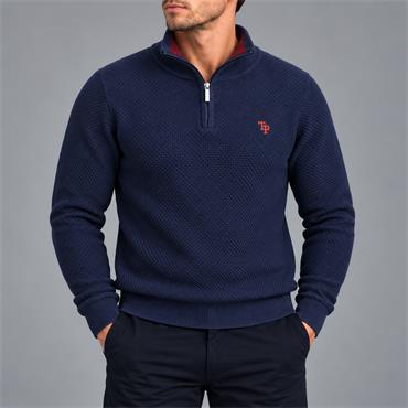 Tom Penn Mayo Quarter-Zip Knit Navy