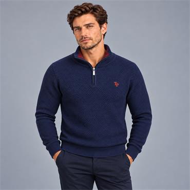 Tom Penn Mayo Quarter-Zip Knit Navy