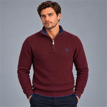 Tom Penn Mayo Quarter-Zip Knit Burgundy