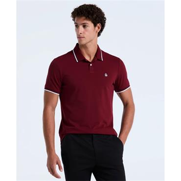 Penguin Pique Sticker Pete Tipped Polo Cabernet