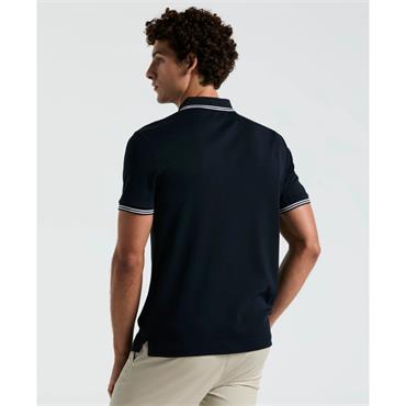 Penguin Pique Sticker Pete Tipped Polo Sapphire