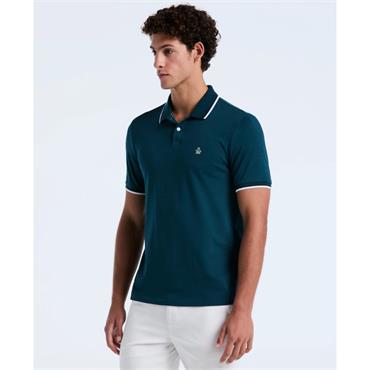 Penguin Pique Sticker Pete Tipped Polo Green