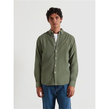 Farah Fontella Slim Fit Corduroy Shirt Tarragon Green
