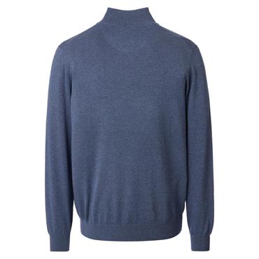 Casa Moda Troyer Quater-Zip Cotton Knit Indigo