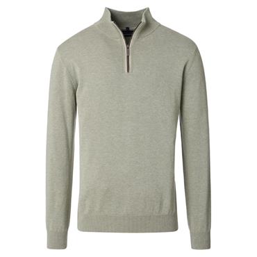 Casa Moda Troyer Quater-Zip Cotton Knit Grass