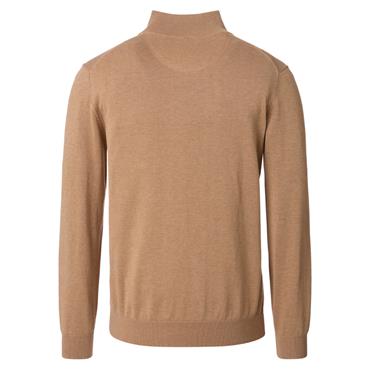 Casa Moda Troyer Quater-Zip Cotton Knit Coconut