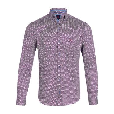 André Regan Print Shirt Burgundy